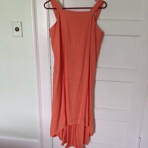 Hoodlamb Coral Hemp Tencel Summer Dress Large Never Worn Tie Back